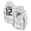 Choea A.Falcons #12 Avieon Terrell Player Arctic Camo Salute to Service Limited Hoodie Stitched Jerseys