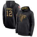 Choea A.Falcons #12 Avieon Terrell Player Black Salute to Service Limited Black Hoodie Stitched Jerseys