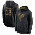 Choea A.Falcons #12 Avieon Terrell Player Black Salute to Service Limited Black Hoodie Stitched Jerseys