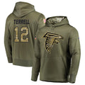 Choea A.Falcons #12 Avieon Terrell Player Olive Salute to Service Club Fleece Hoodie Stitched Jerseys