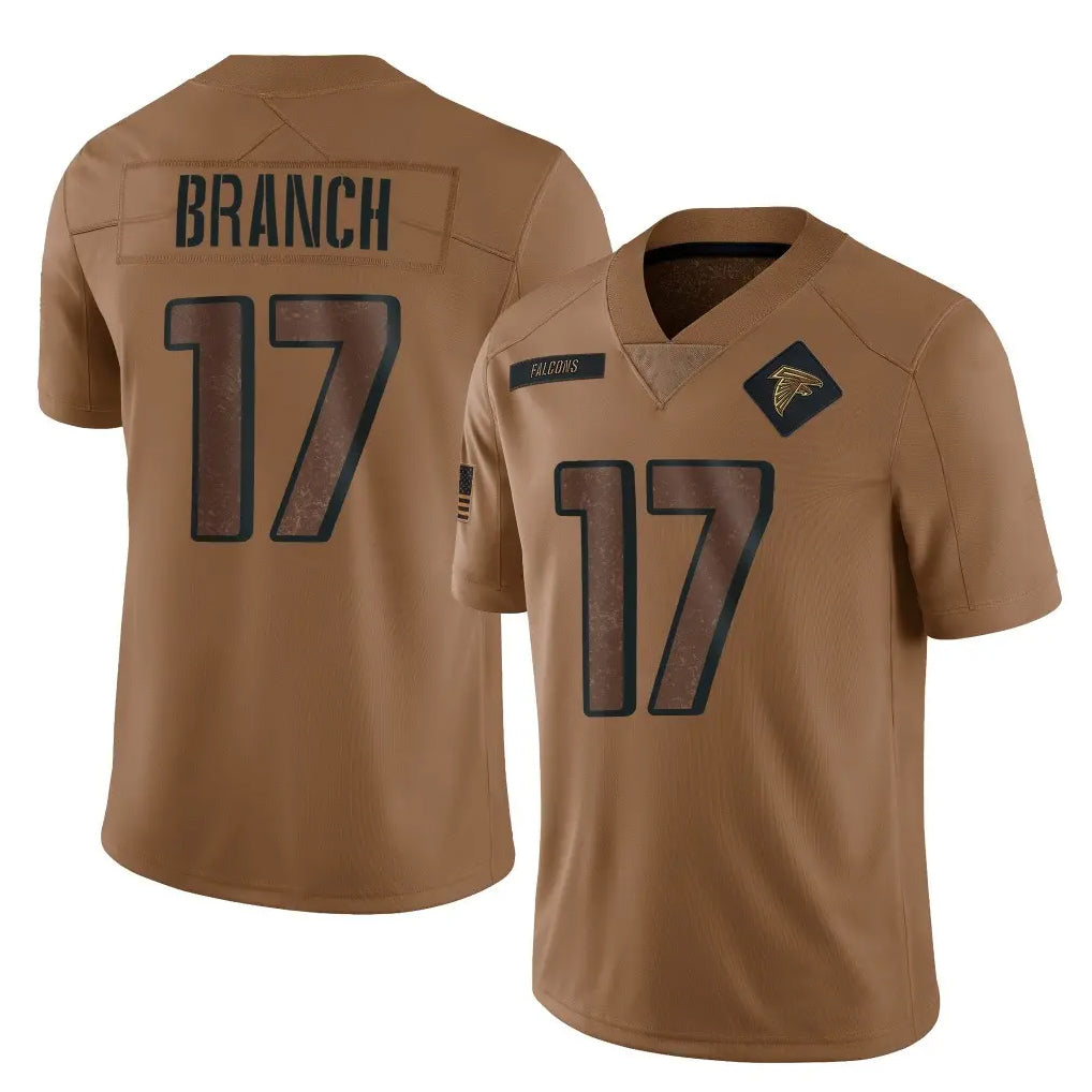 Choea A.Falcons #17 Zachariah Branch Player Brown Salute To Service Limited Stitched Jerseys