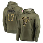 Choea A.Falcons #17 Zachariah Branch Player Olive Salute to Service Club Fleece Hoodie Stitched Jerseys