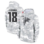 Choea A.Falcons #18 Kirk Cousins Player Arctic Camo Salute to Service Limited Hoodie Stitched Jerseys