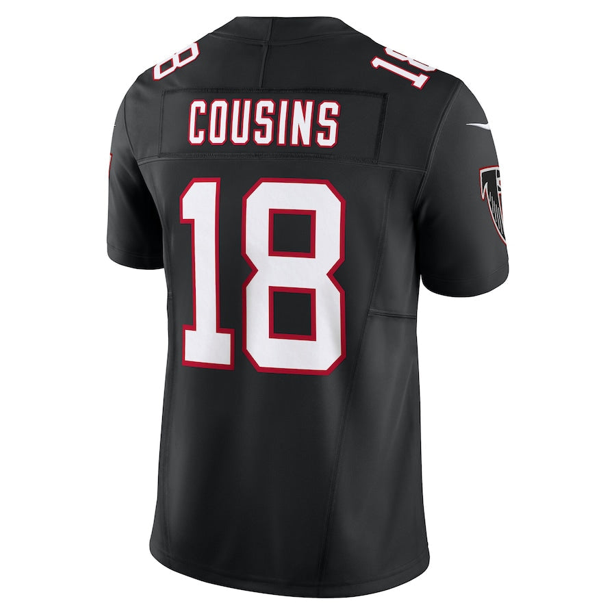 Choea A.Falcons #18 Kirk Cousins Player Black Vapor F.U.S.E. Limited Home Game Stitched Jerseys