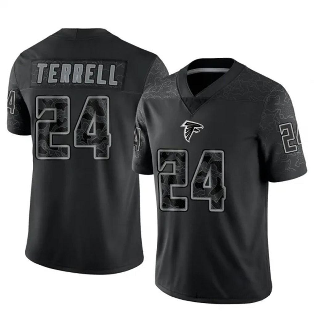 Choea A.Falcons #24 A.J. Terrell Jr. Player Black RFLCTV Limited Stitched Jerseys