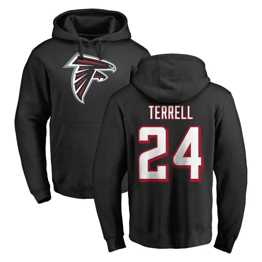 Choea A.Falcons #24 A.J. Terrell Jr. Player Black Salute to Service Hoodies Stitched Jerseys
