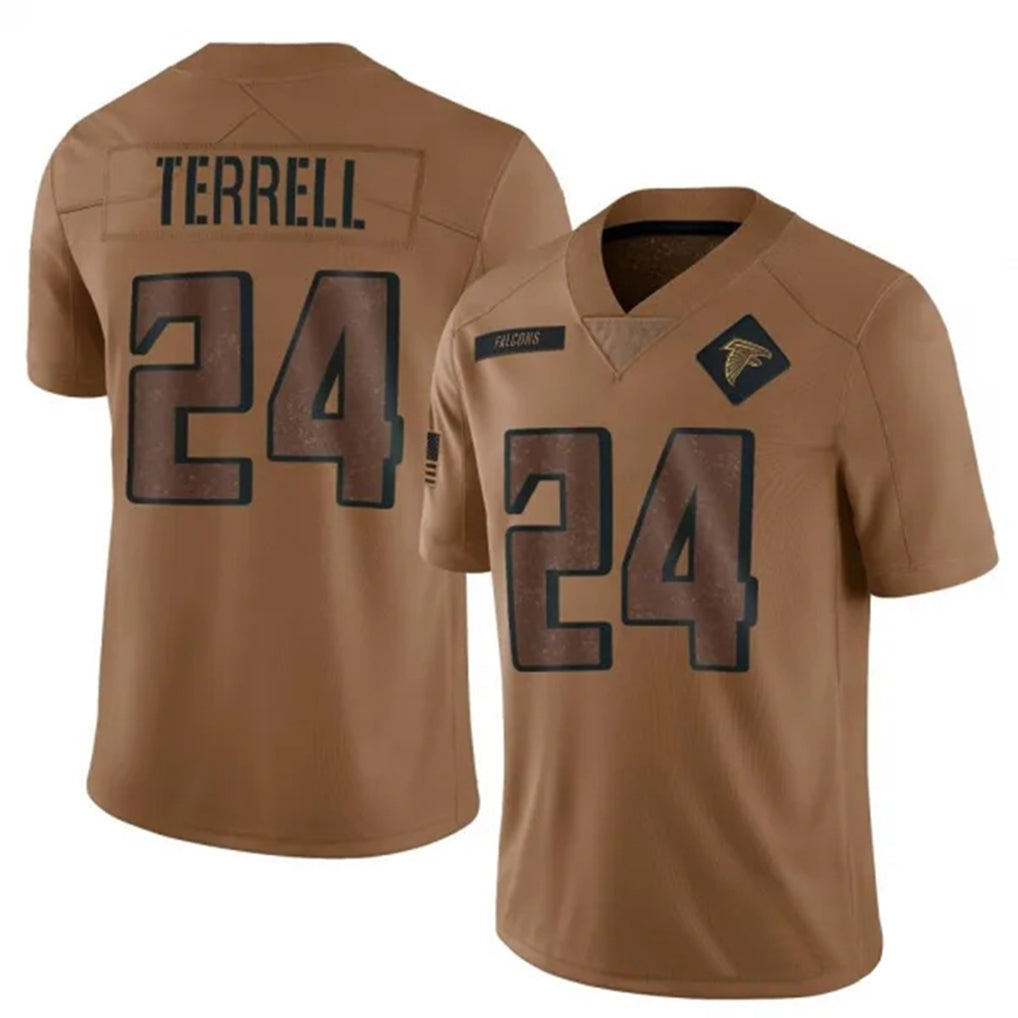 Choea A.Falcons #24 A.J. Terrell Jr. Player Brown Salute To Service Limited Stitched Jerseys
