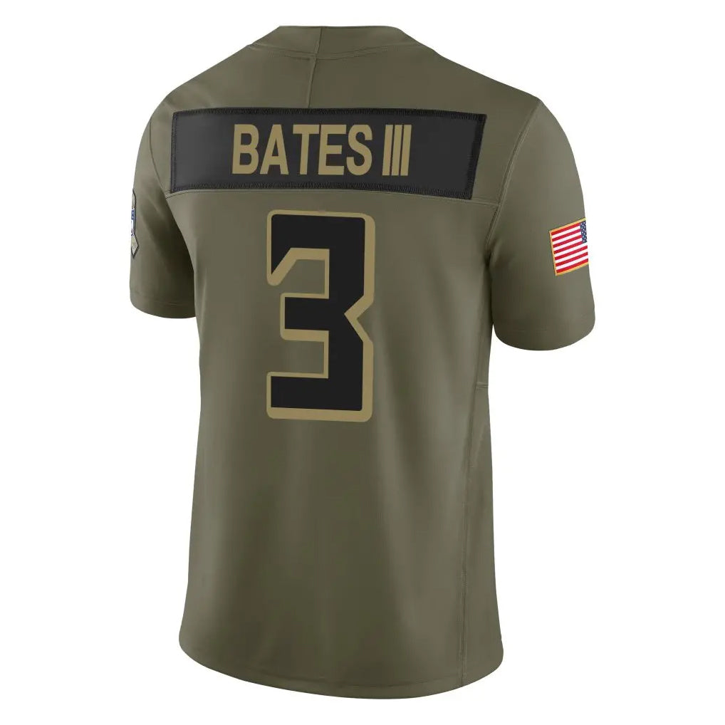 Choea A.Falcons #3 Jessie Bates III Player Olive Salute To Service Limited Home Game Stitched Jerseys