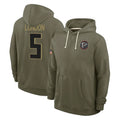 Choea A.Falcons #5 Drake London Player Olive 2025 Salute to Service Hoodies Stitched Jerseys