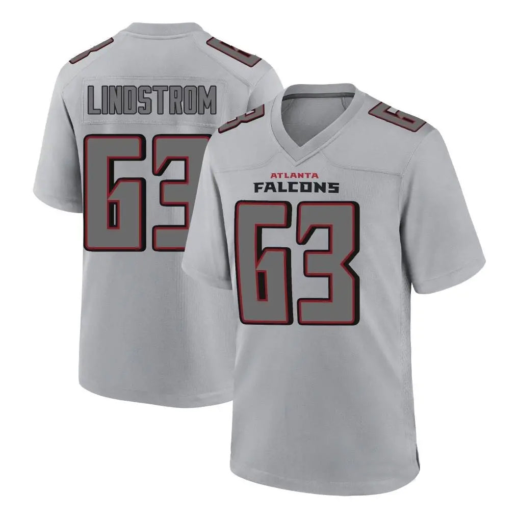 Choea A.Falcons #63 Chris Lindstrom Branch Player Gray Fashion Home Game Stitched Jerseys