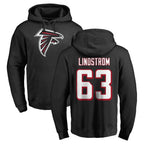 Choea A.Falcons #63 Chris Lindstrom Player Black Salute to Service Hoodies Stitched Jerseys