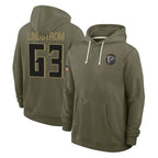 Choea A.Falcons #63 Chris Lindstrom Player Olive 2025 Salute to Service Hoodies Stitched Jerseys