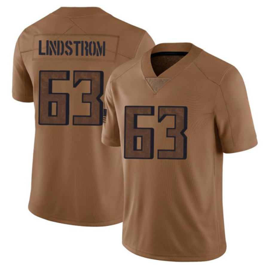 Choea A.Falcons #63 Chris Lindstrom Player Brown Salute To Service Limited Stitched Jerseys