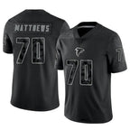 Choea A.Falcons #70 Jake Matthews Player Black RFLCTV Limited Stitched Jerseys