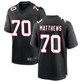 Choea A.Falcons #70 Jake Matthews Player Black Throwback Game Stitched Jerseys