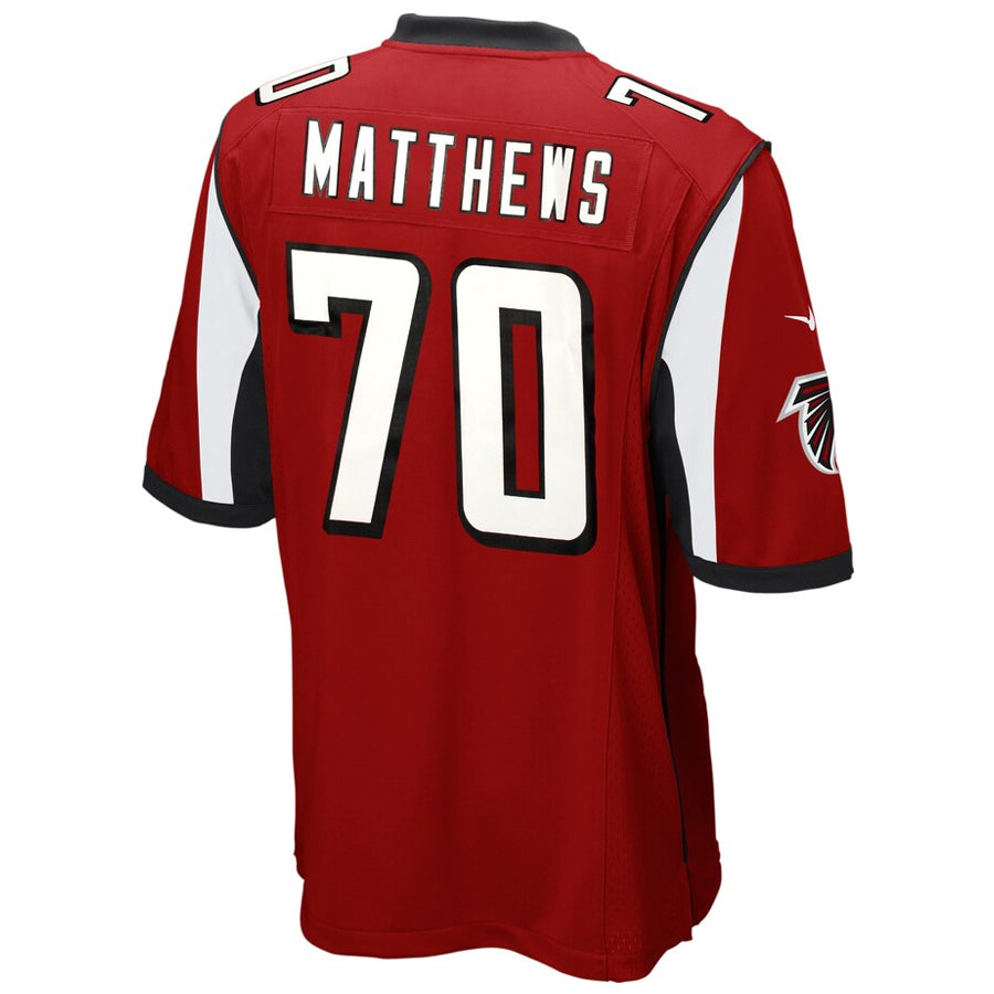 Choea A.Falcons #70 Jake Matthews Player Red Game Stitched Jerseys
