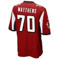 Choea A.Falcons #70 Jake Matthews Player Red Game Stitched Jerseys