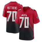 Choea A.Falcons #70 Jake Matthews Player Red Home Game Stitched Jerseys