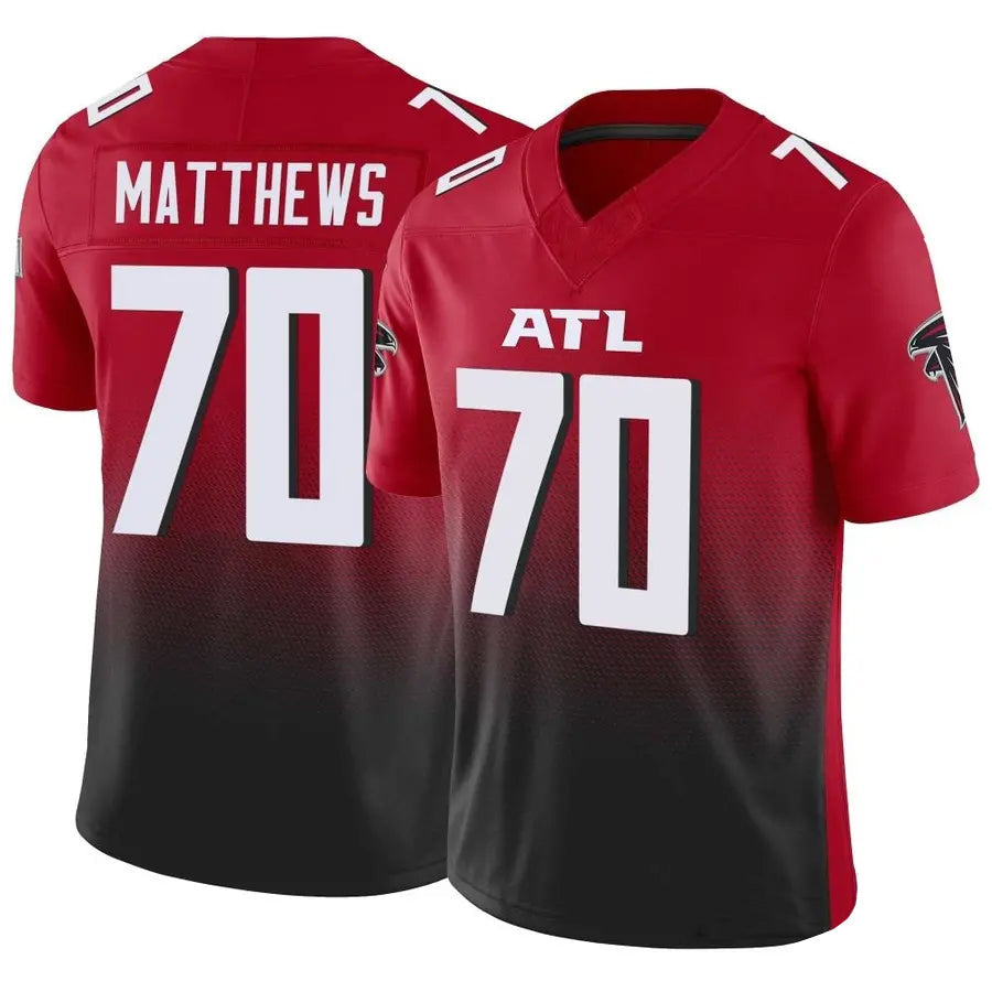 Choea A.Falcons #70 Jake Matthews Player Red Vapor F.U.S.E. Limited Stitched Jerseys