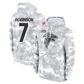 Choea A.Falcons #7 Bijan Robinson Player Camo Arctic Salute to Service Hoodies Limited Stitched Jerseys