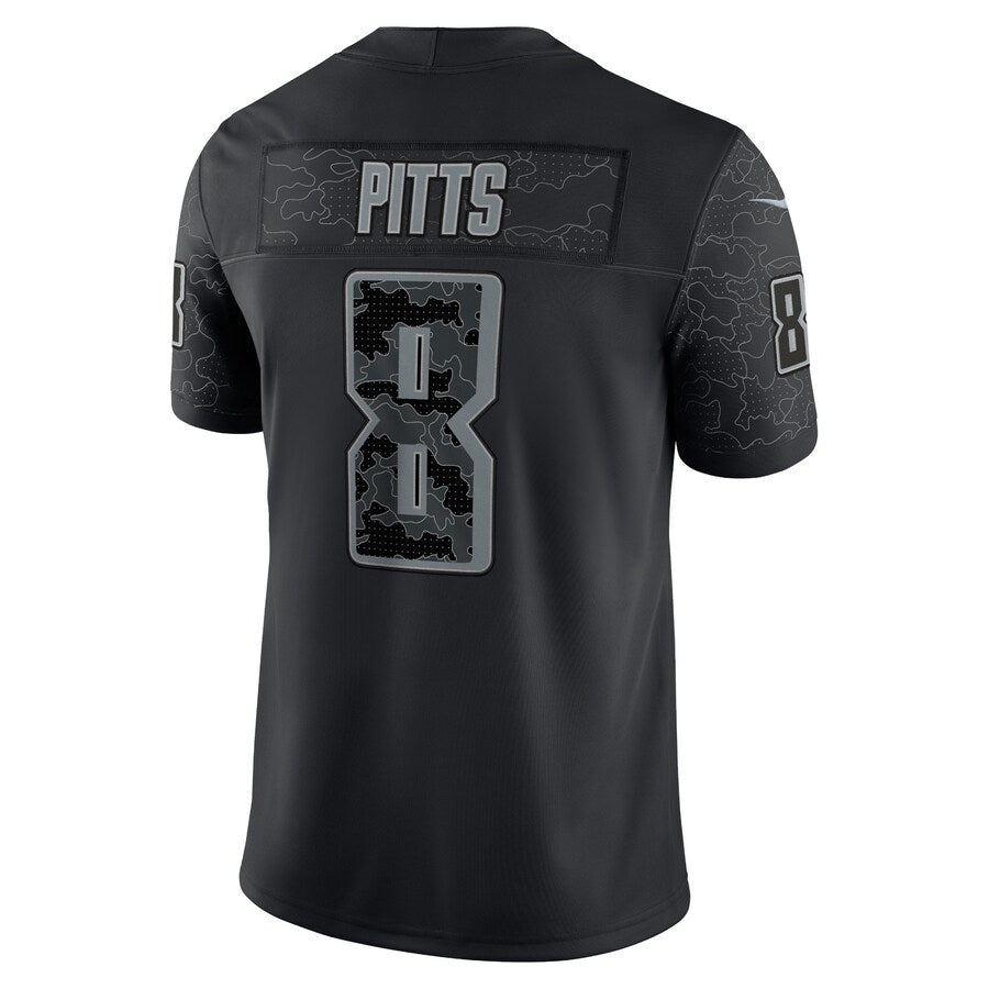 Choea A.Falcons #8 Kyle Pitts Sr. Player Black RFLCTV Limited Stitched Jerseys