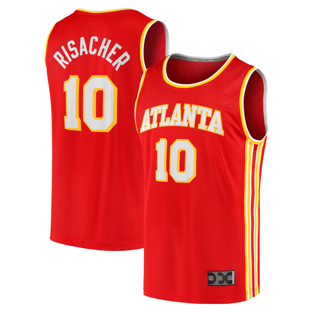 Choea A.Hawks #10 Zaccharie Risacher Red 2024 Draft Fast Break Player Jerseys - Icon Edition
