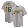 Choea Athletics #16 Nick Kurtz Player Gray Home Game Stitched Jerseys