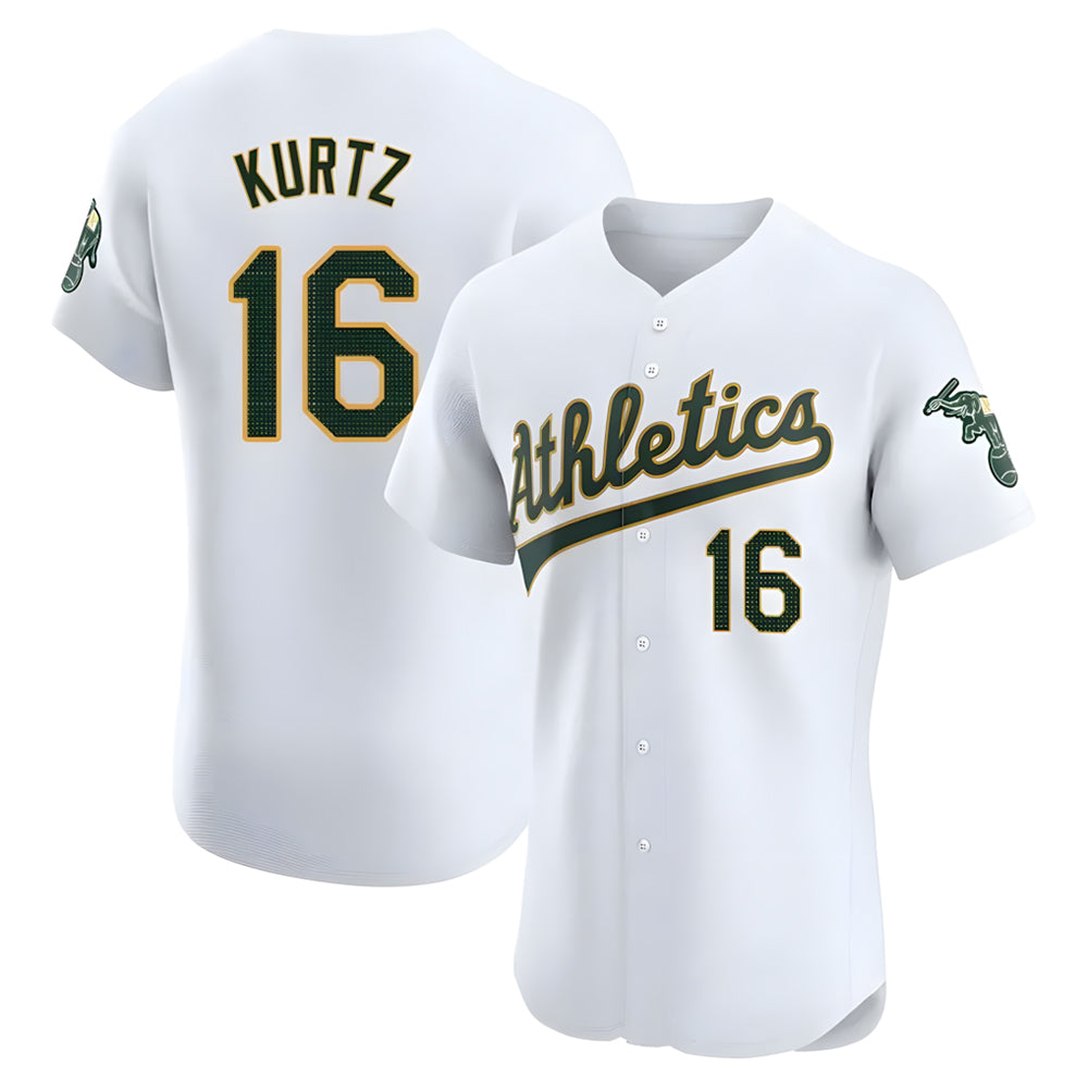 Choea Athletics #16 Nick Kurtz Player White Elite Road Stitched Jerseys