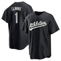 Choea Athletics #1 Denzel Clarke player Black&White Replica Stitched Jersey
