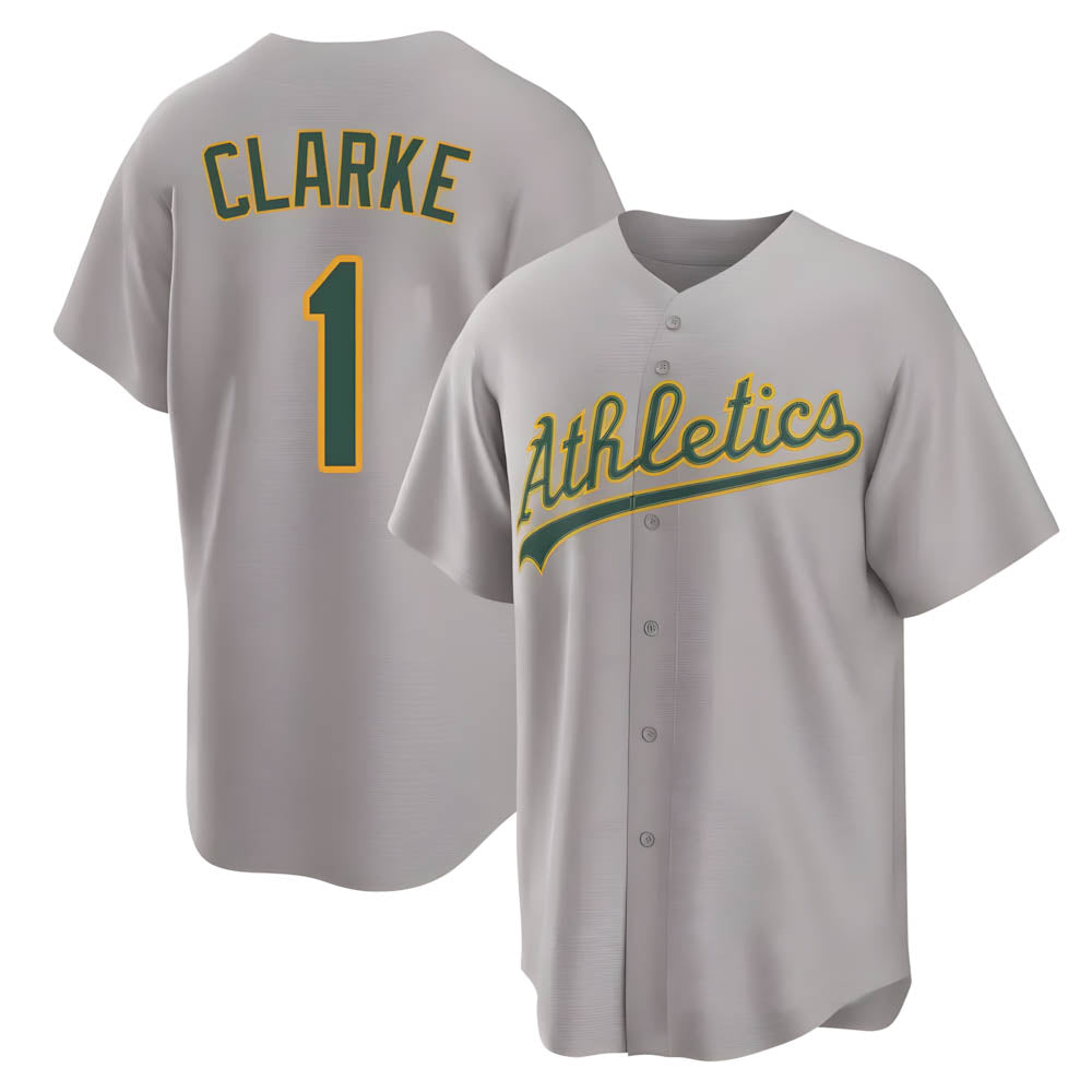 Choea Athletics #1 Denzel Clarke player Gray Replica Away Stitched Jersey