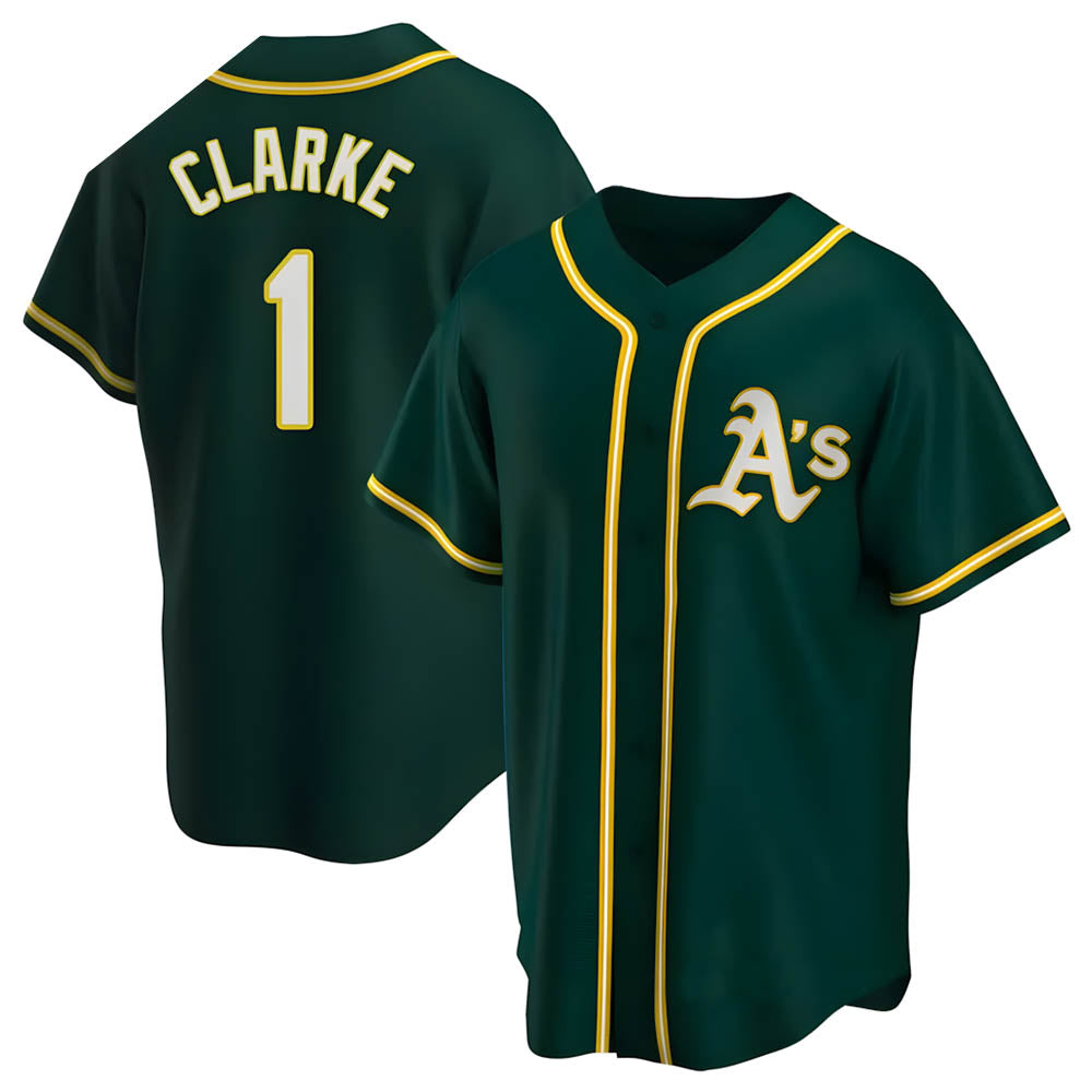 Choea Athletics #1 Denzel Clarke player Green Replica Alternate Stitched Jersey