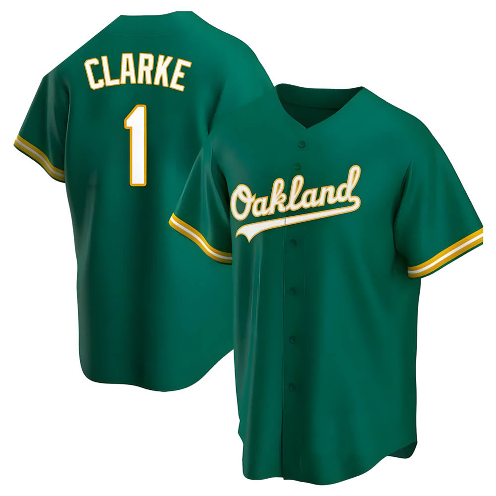 Choea Athletics #1 Denzel Clarke player Green Replica Kelly Alternate Stitched Jersey