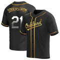 Choea Athletics #21 Tyler Soderstrom Player Black Golden Replica Alternate Stitched Jersey
