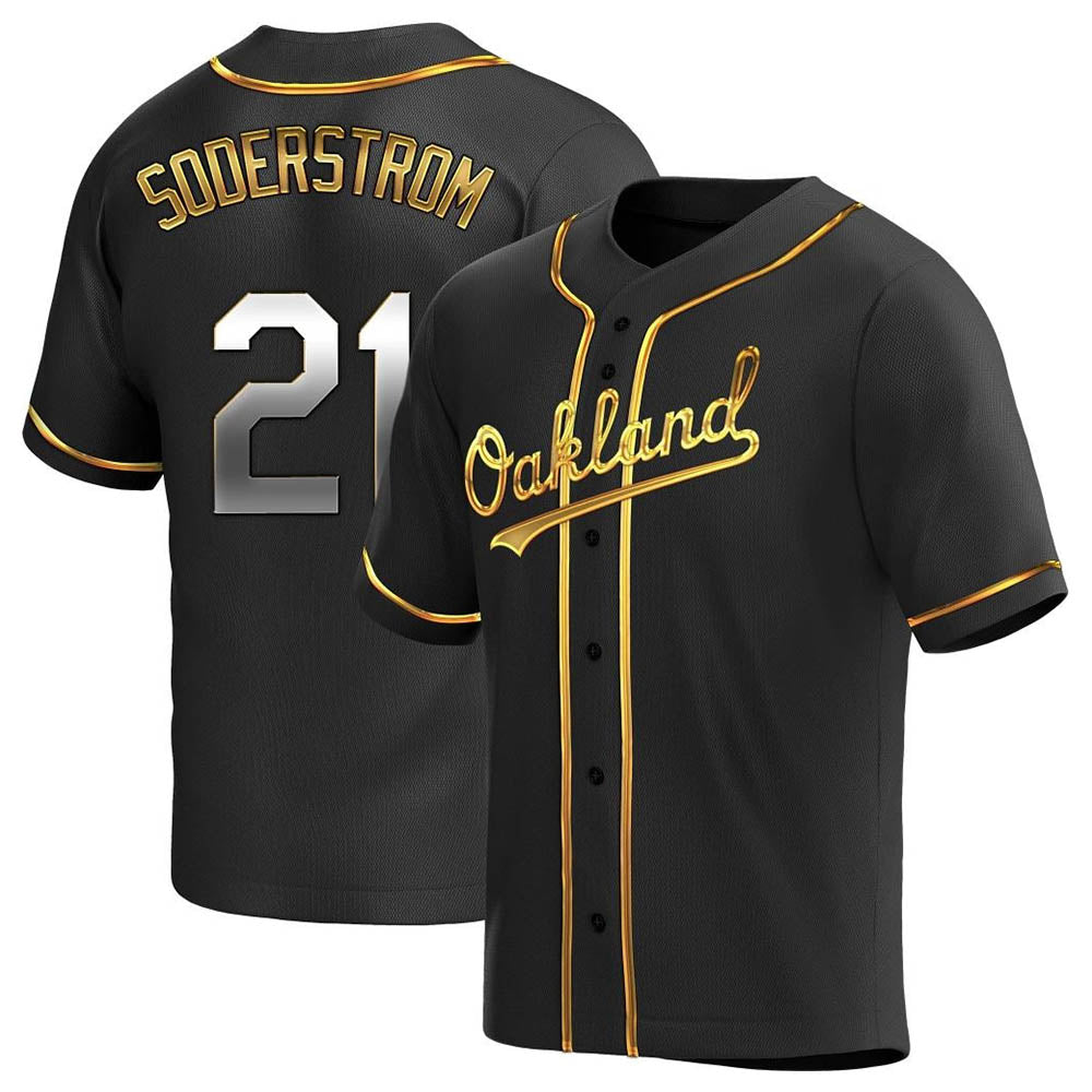Choea Athletics #21 Tyler Soderstrom Player Black Golden Replica Alternate Stitched Jersey