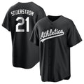 Choea Athletics #21 Tyler Soderstrom Player Black&White Replica Stitched Jersey