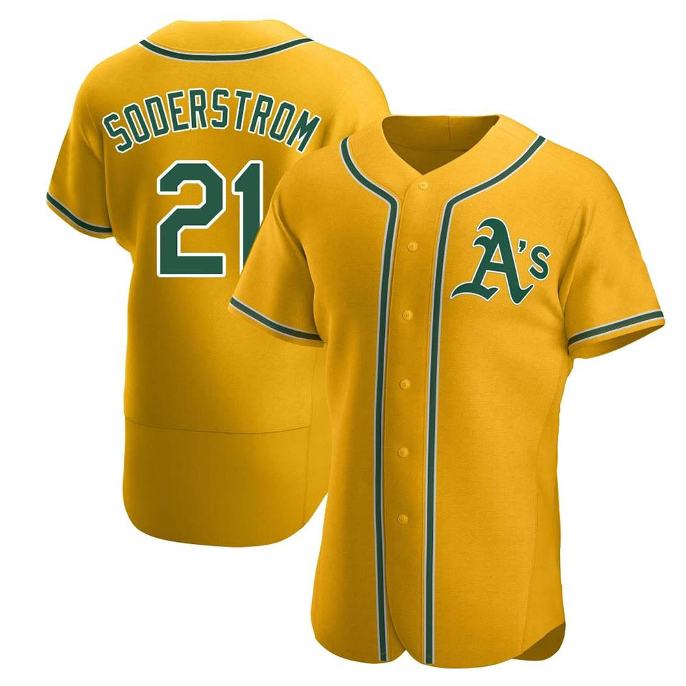 Choea Athletics #21 Tyler Soderstrom Player Gold Authentic Alternate Stitched Jersey