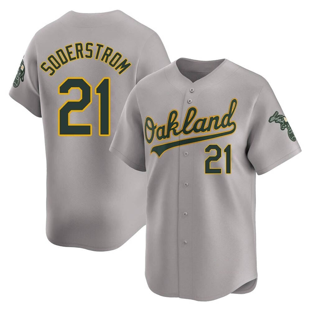 Choea Athletics #21 Tyler Soderstrom Player Gray Limited Away Stitched Jersey