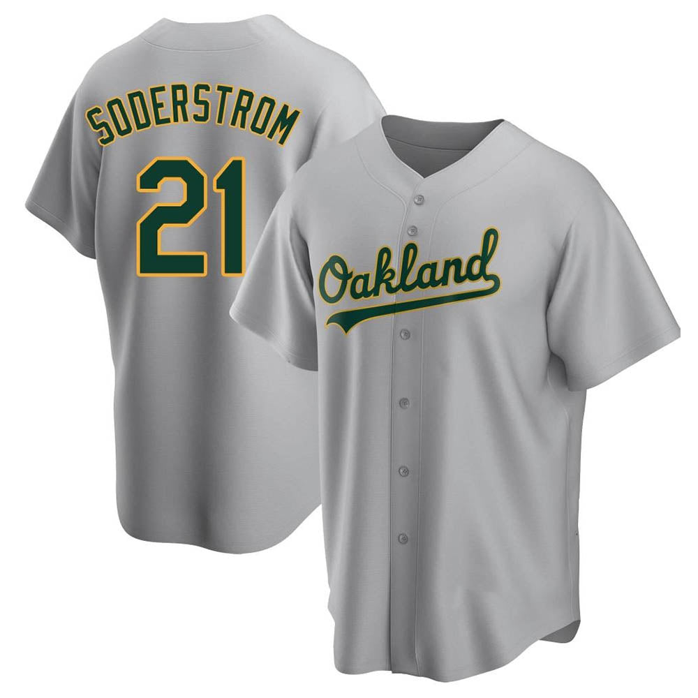 Choea Athletics #21 Tyler Soderstrom Player Gray Replica Road Stitched Jersey
