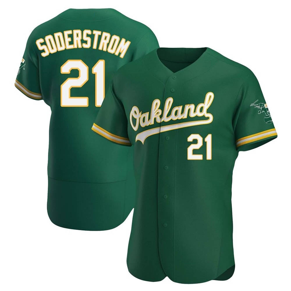 Choea Athletics #21 Tyler Soderstrom Player Green Authentic Kelly Alternate Stitched Jersey