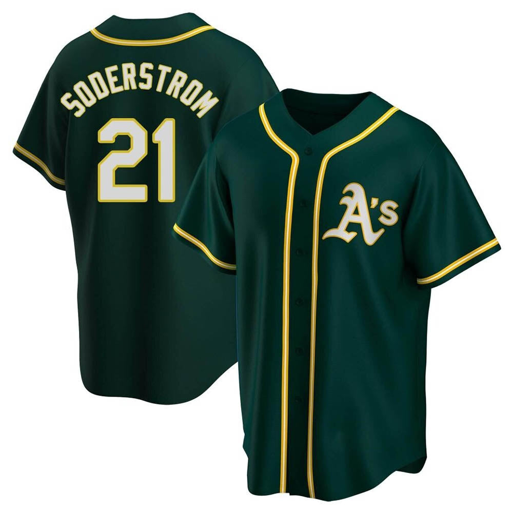 Choea Athletics #21 Tyler Soderstrom Player Green Replica Alternate Stitched Jersey