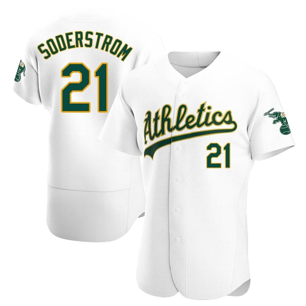 Choea Athletics #21 Tyler Soderstrom Player White Authentic Home Stitched Jersey