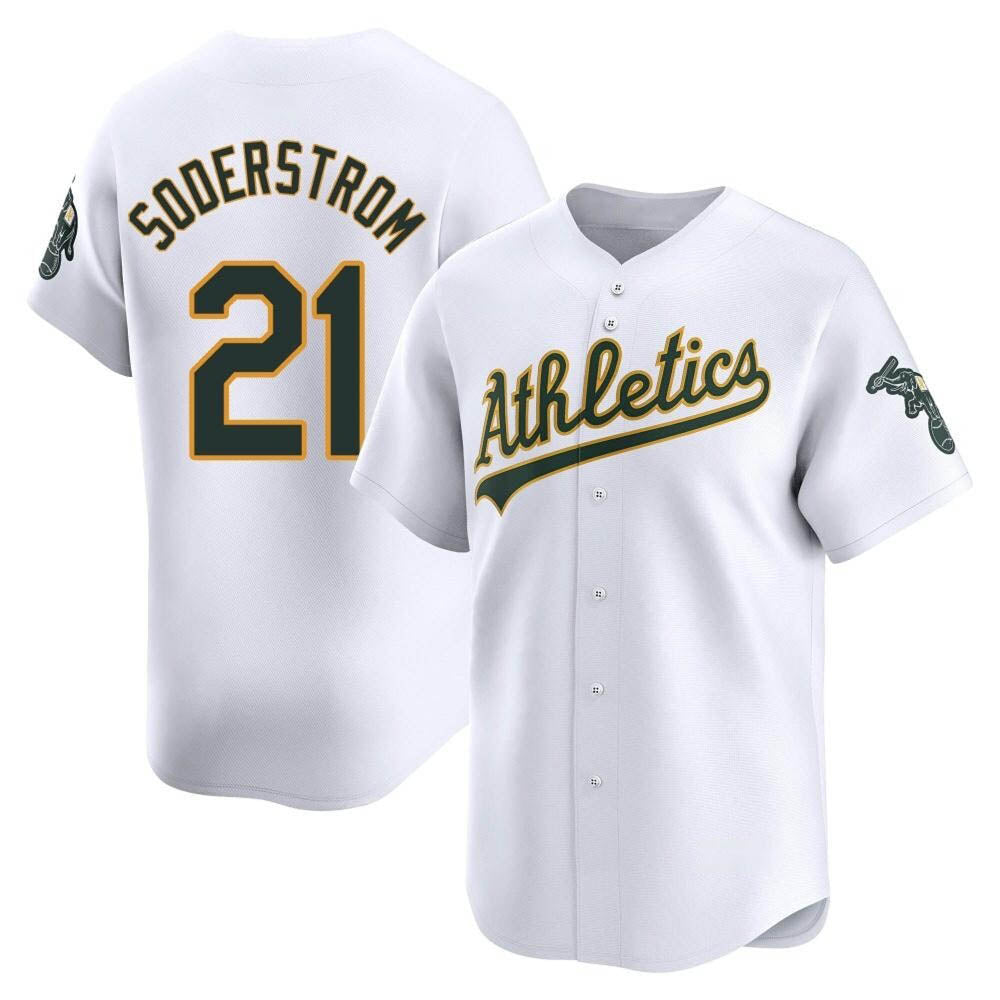 Choea Athletics #21 Tyler Soderstrom Player White Limited Home Stitched Jersey