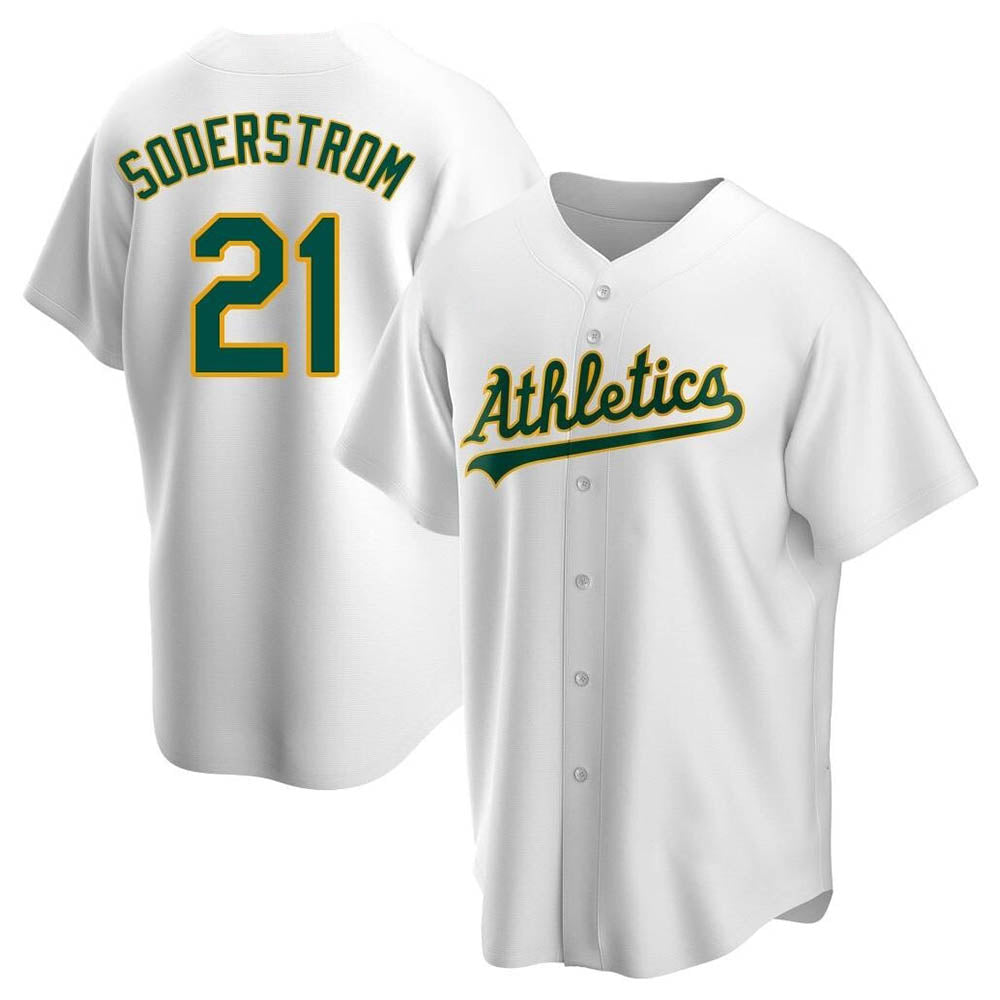 Choea Athletics #21 Tyler Soderstrom Player White Replica Home Stitched Jersey
