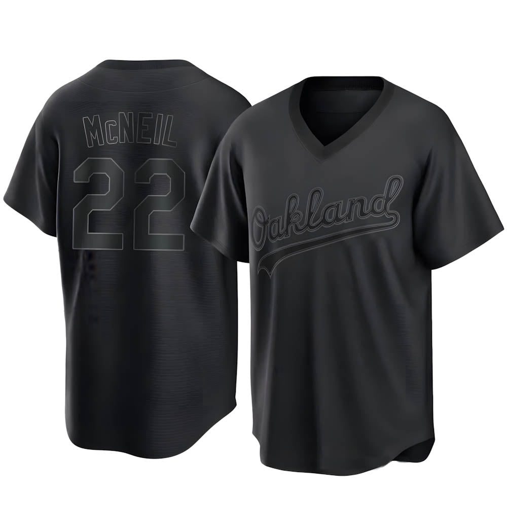 Choea Athletics #22 Jeff McNeil player Black Replica Pitch Fashion Stitched Jersey