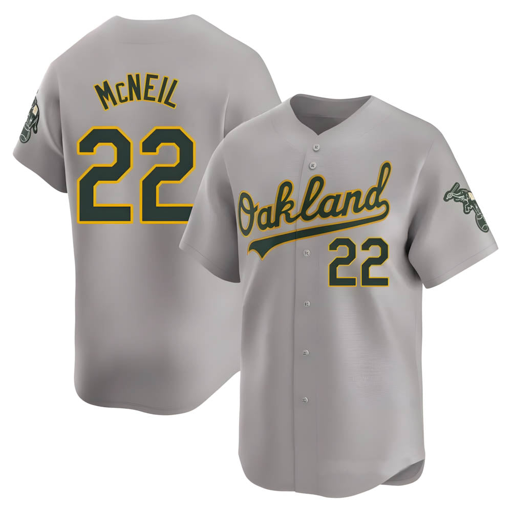 Choea Athletics #22 Jeff McNeil player Gray Limited Away Stitched Jersey