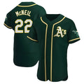 Choea Athletics #22 Jeff McNeil player Green Authentic Alternate Stitched Jersey