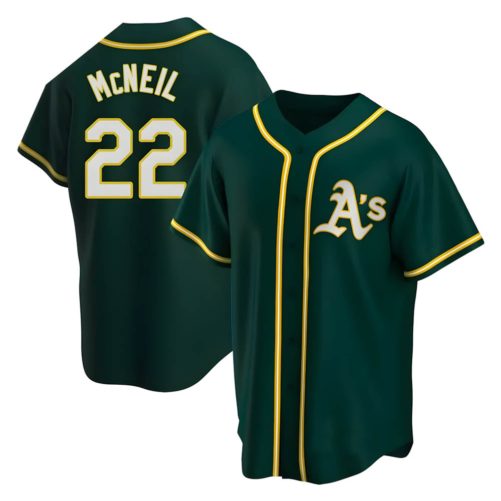 Choea Athletics #22 Jeff McNeil player Green Replica Alternate Stitched Jersey