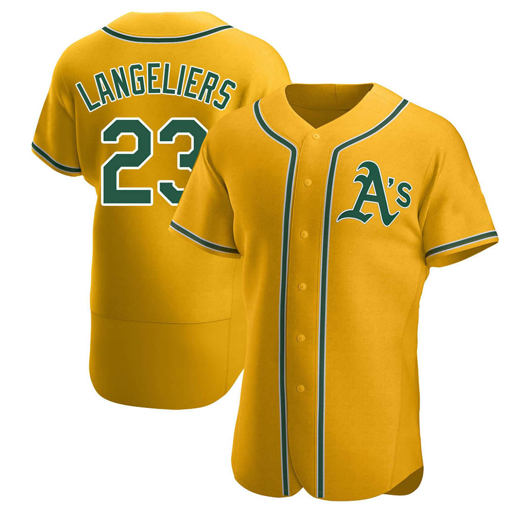 Choea Athletics #23 Shea Langeliers Player Gold Authentic Alternate Stitched Jerseys
