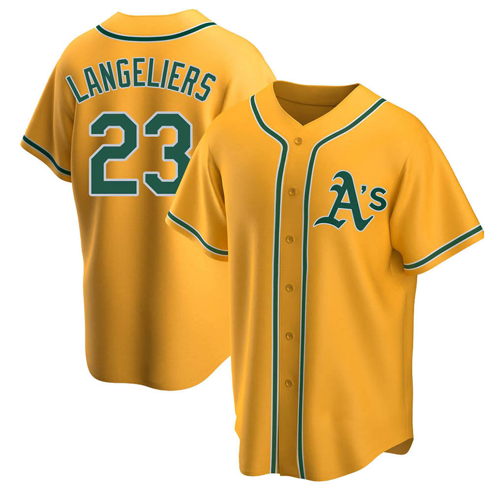 Choea Athletics #23 Shea Langeliers Player Gold Replica Alternate Stitched Jersey