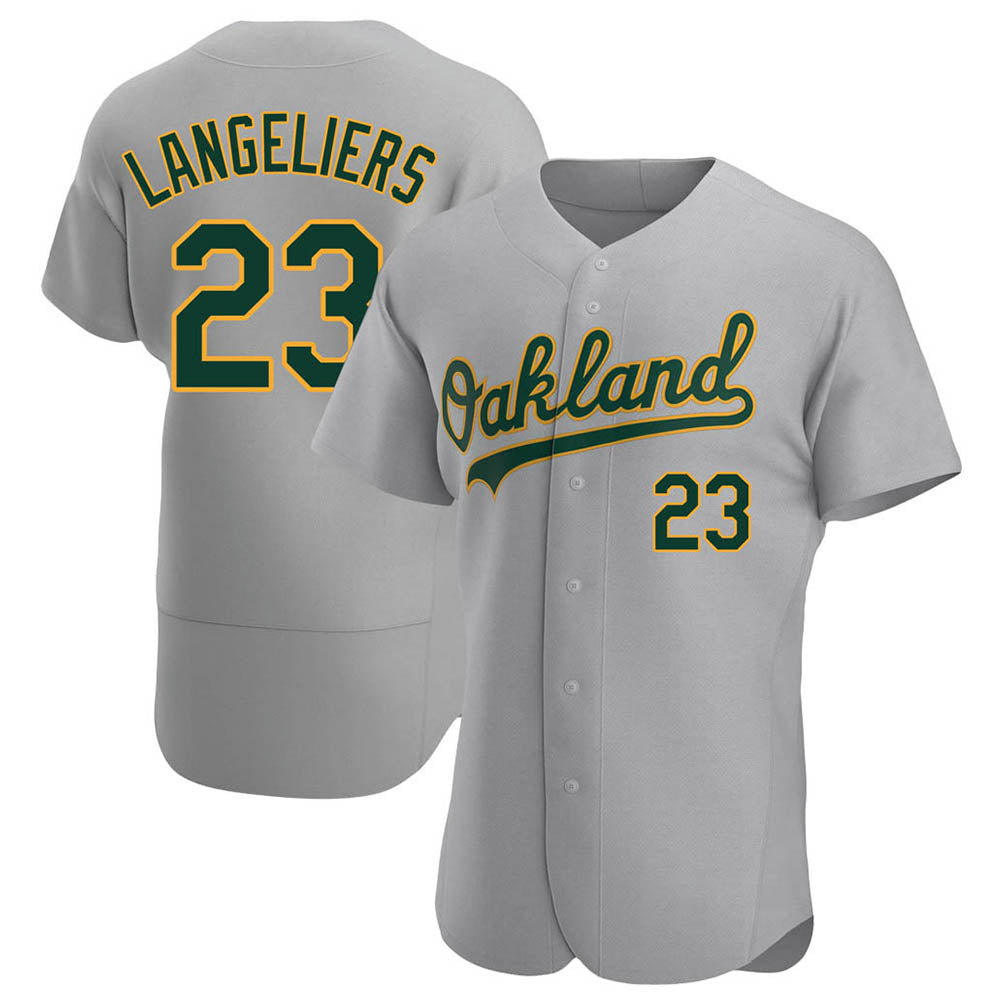 Choea Athletics #23 Shea Langeliers Player Gray Authentic Road Stitched Jersey